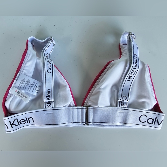 Calvin Klein Ribbed Logo Bikini Top Medium NWOT - Picture 3 of 5